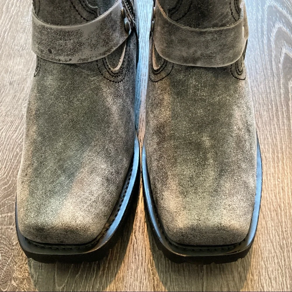 Ride Tecs Mens 13” Stone Wash Leather Harness Boots Size 8.5M NWOB - Picture 8 of 15